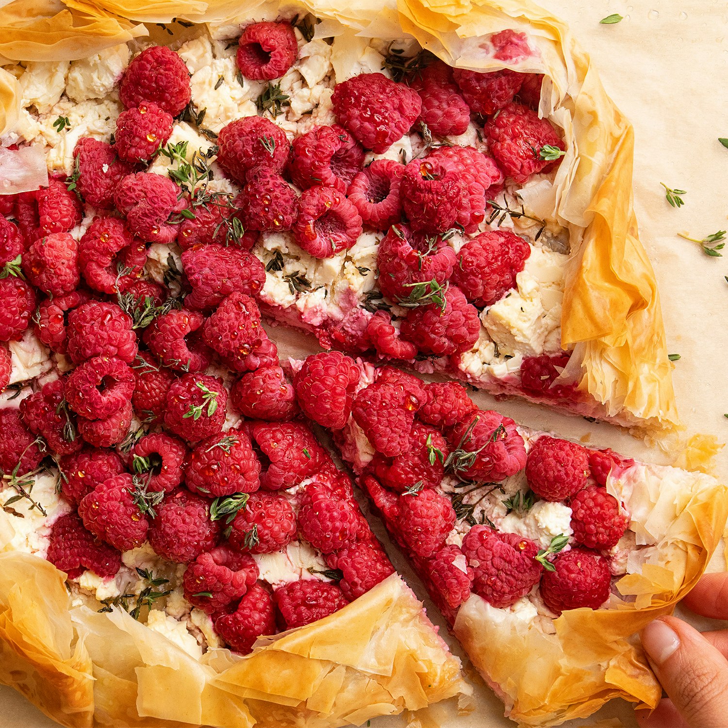 Raspberry Feta Phyllo Galette