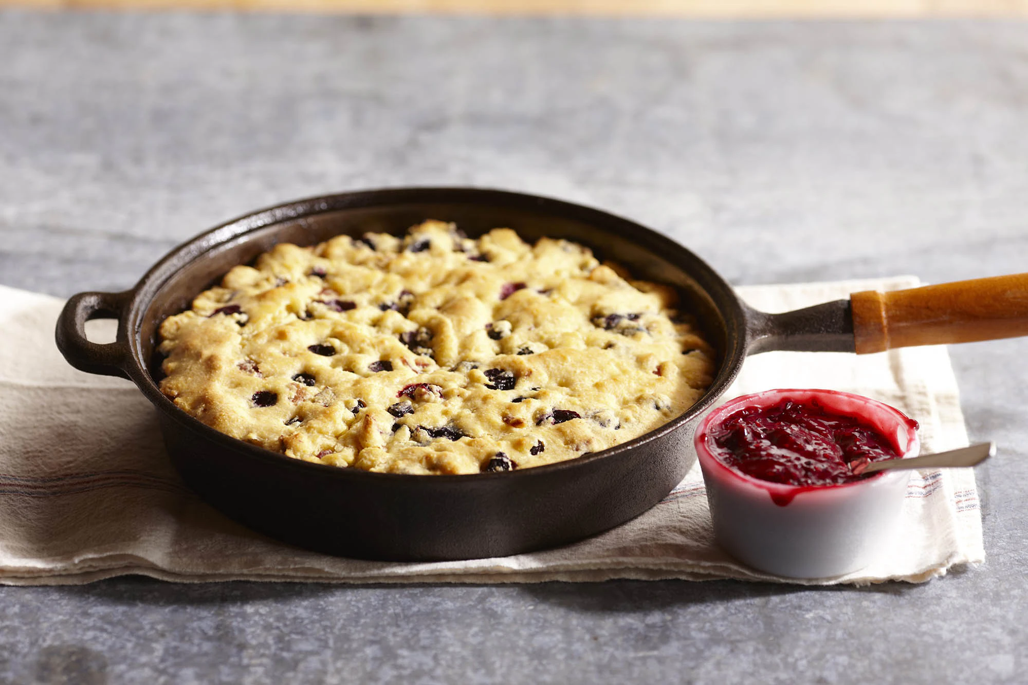  Bacon Cornbread with Blueberries & Blackberry Butter