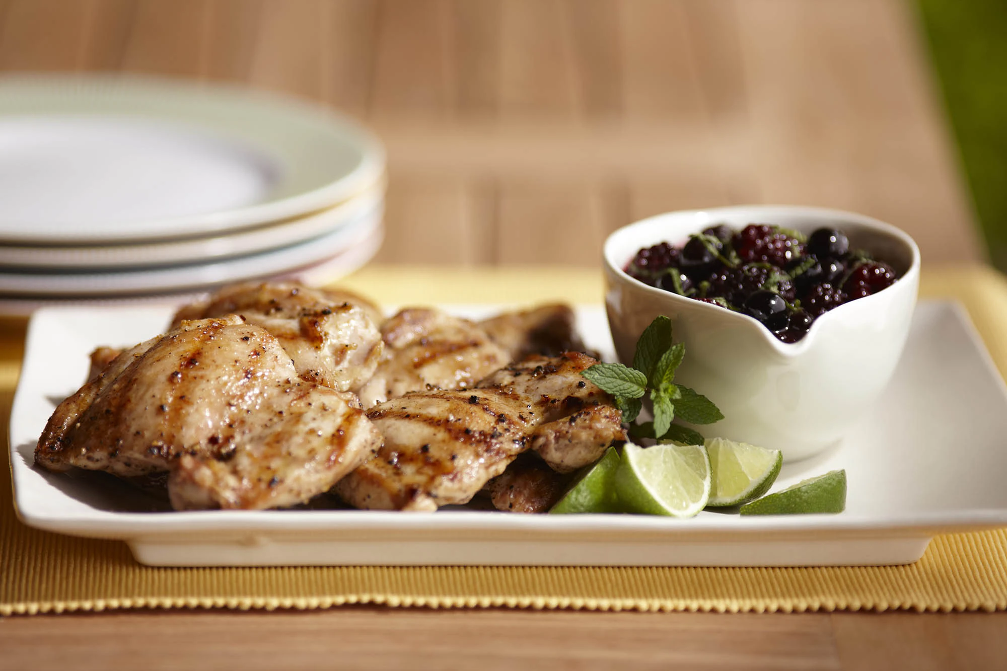 Barbecued Chicken with Berry Mojito Sauce