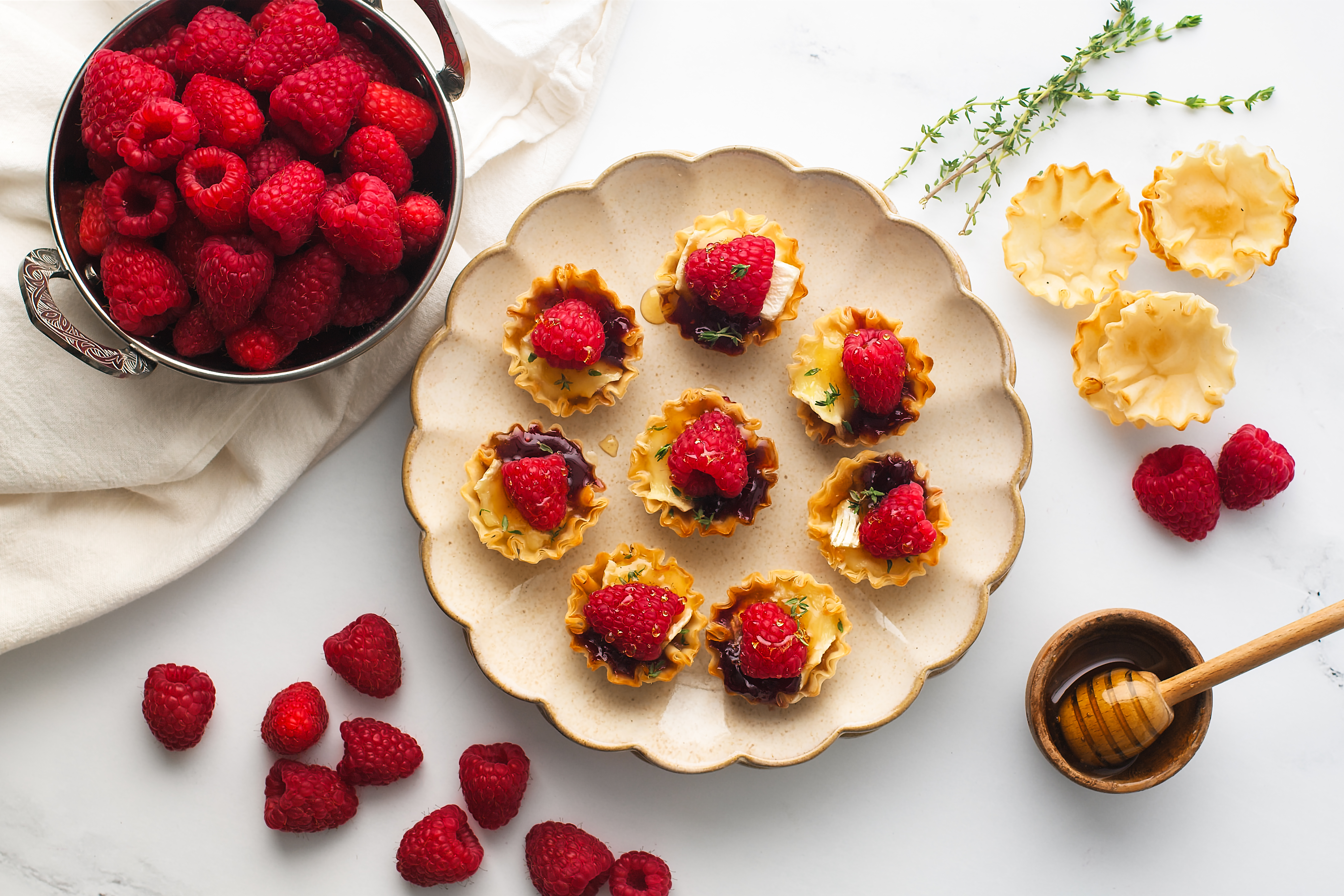 Raspberry Brie Bites