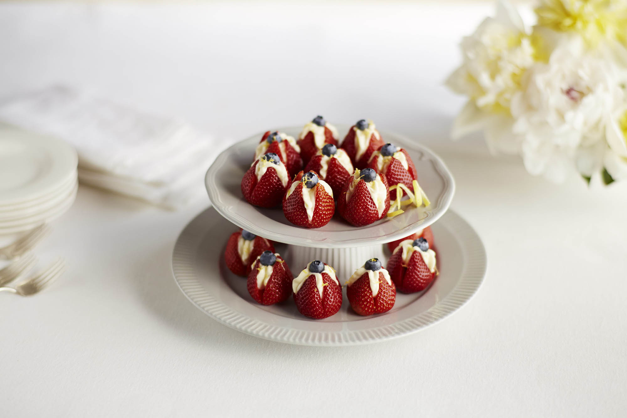 Lemon Mascarpone Strawberry Tulips