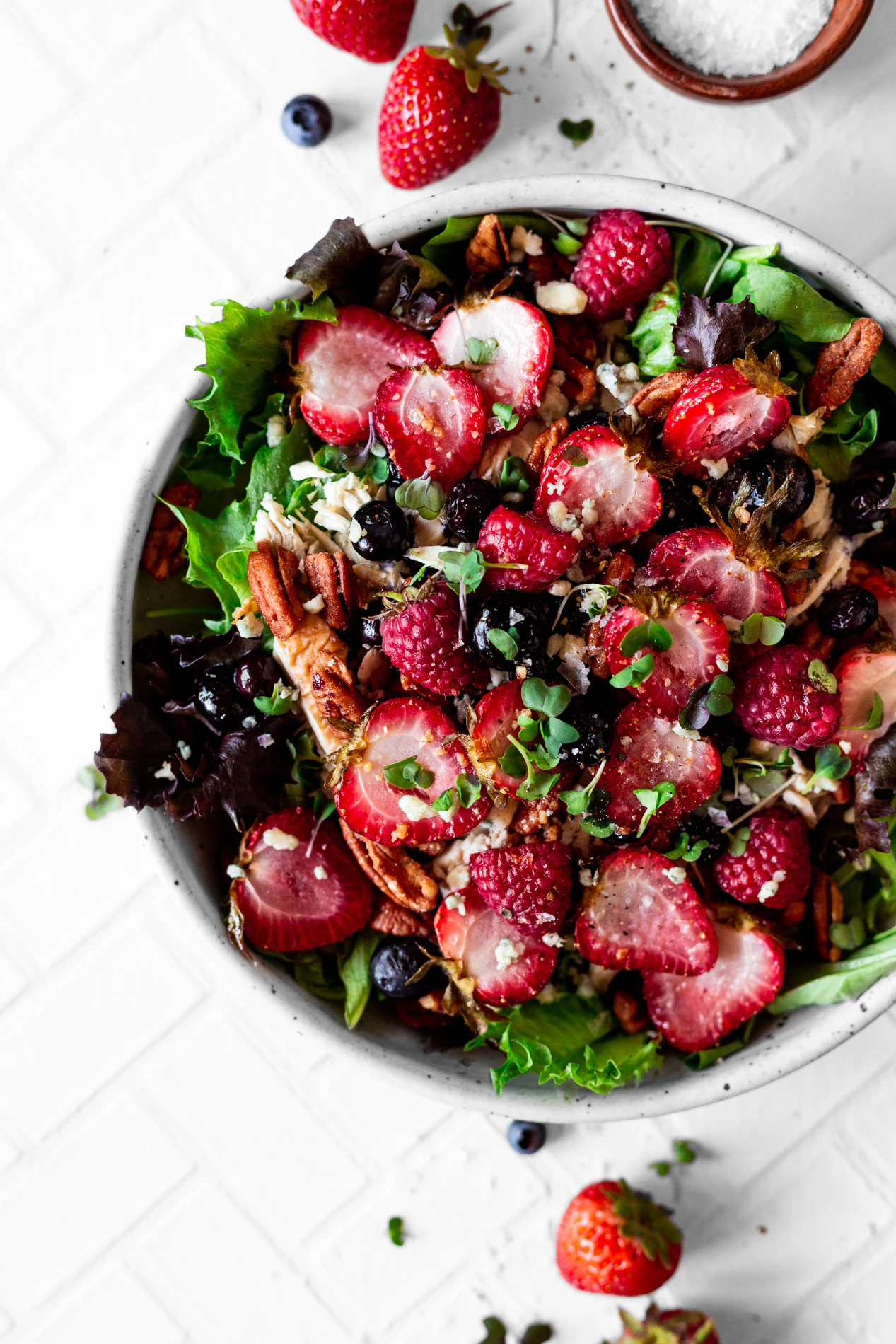 Roasted Triple Berry Salad with Honey Citrus Vinaigrette