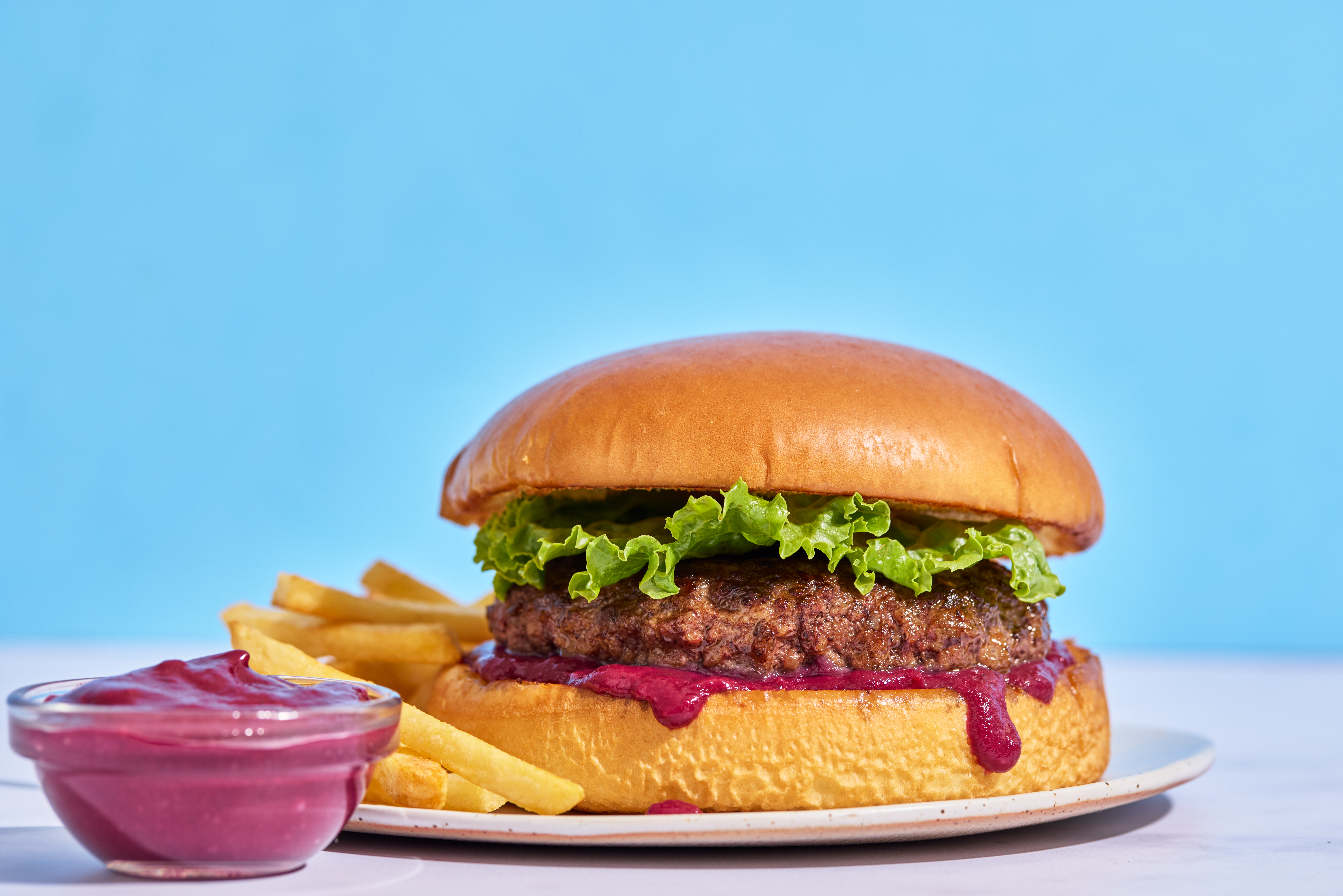 Sirloin Burgers with Spicy Berry Ketchup
