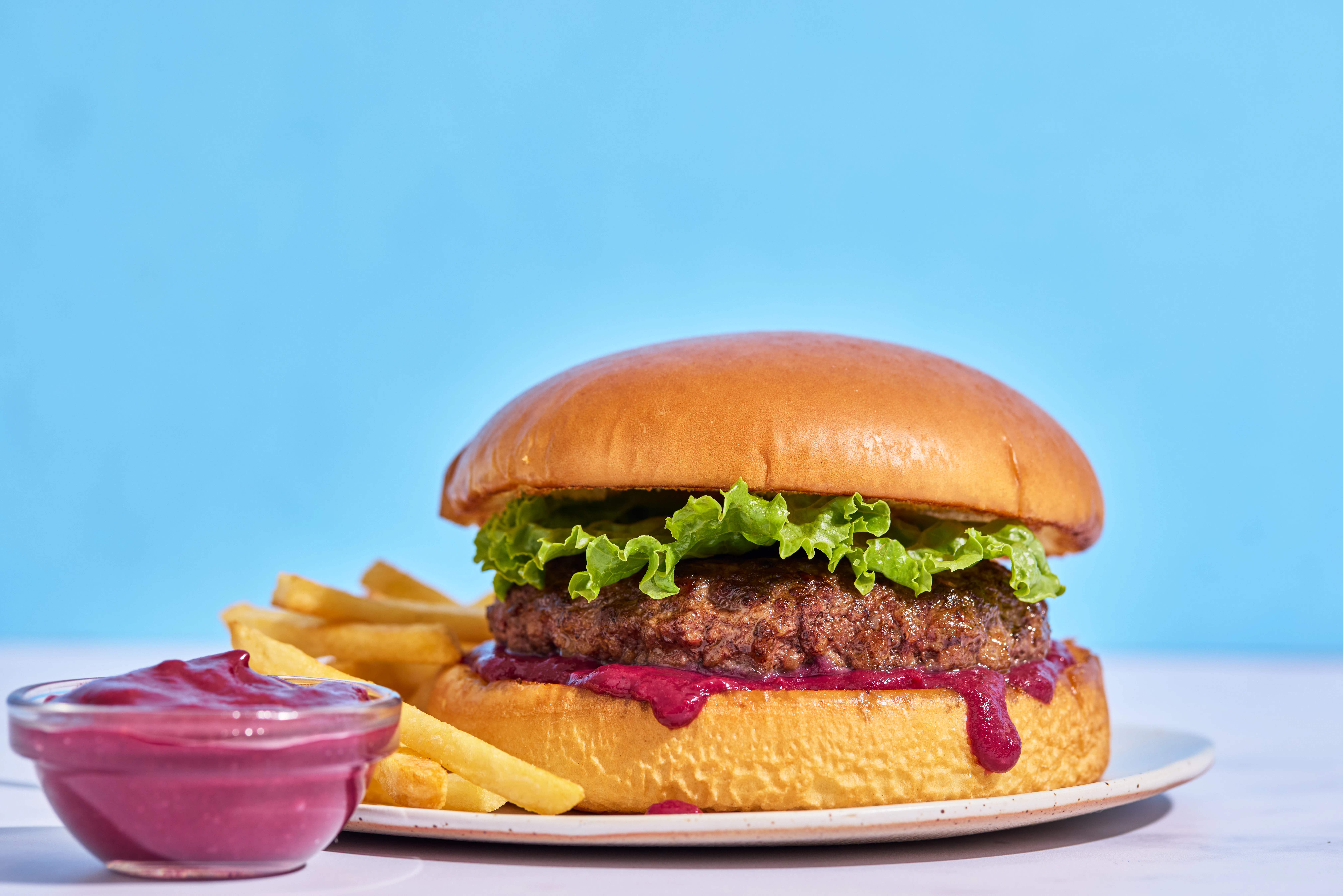 Sirloin Burgers with Spicy Berry Ketchup