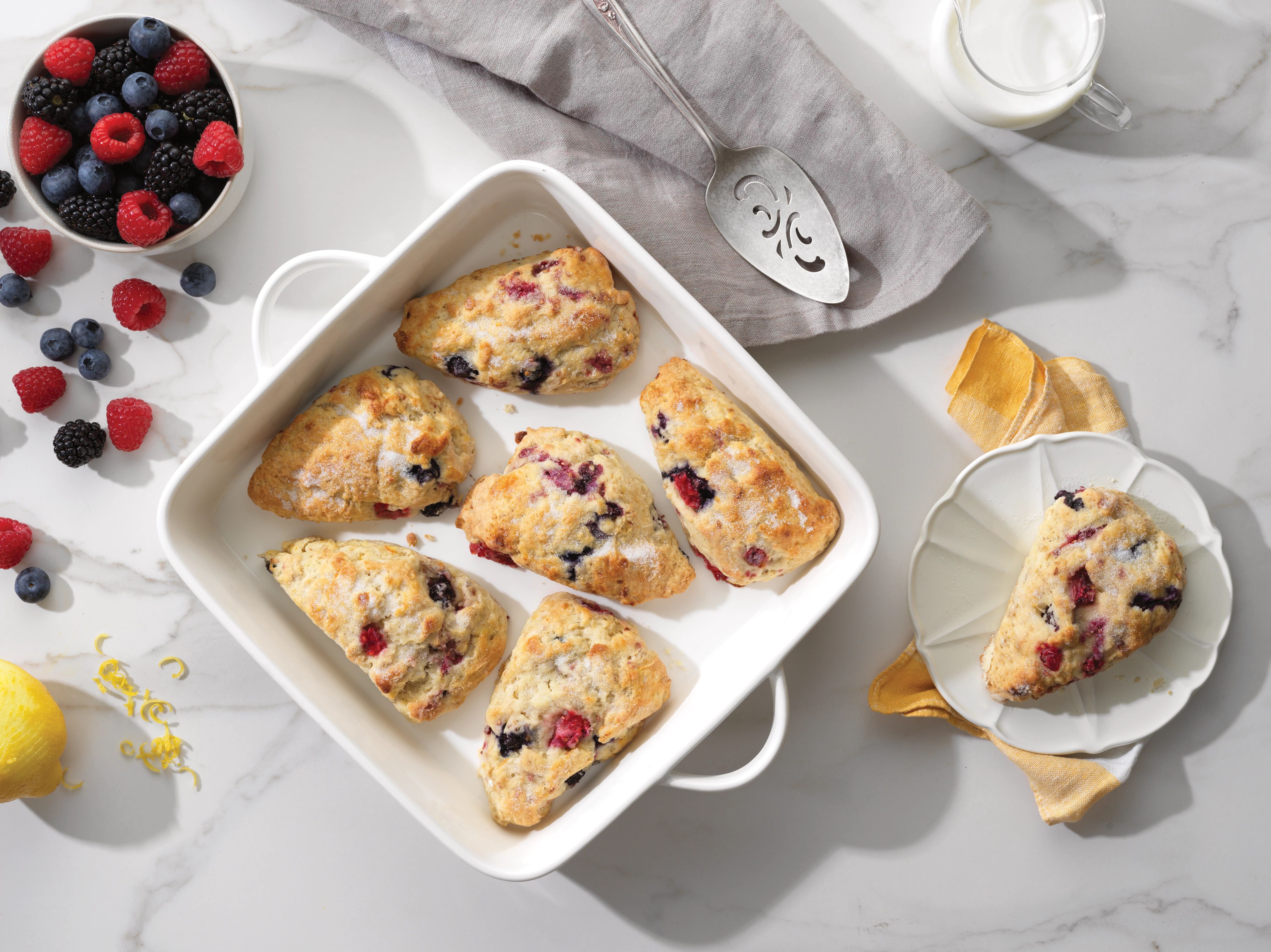 Triple berry oatmeal scones