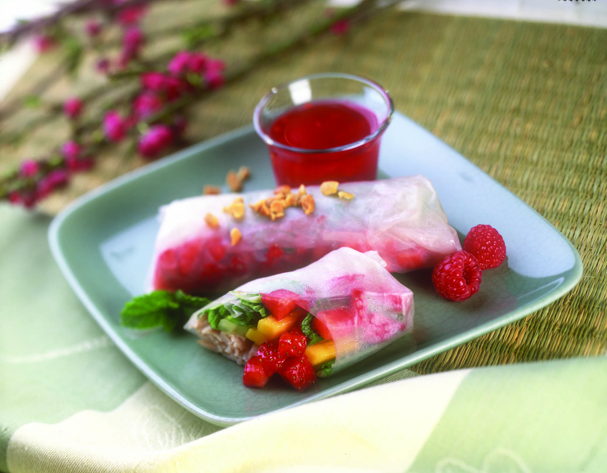 Turkey-Berry Spring Rolls