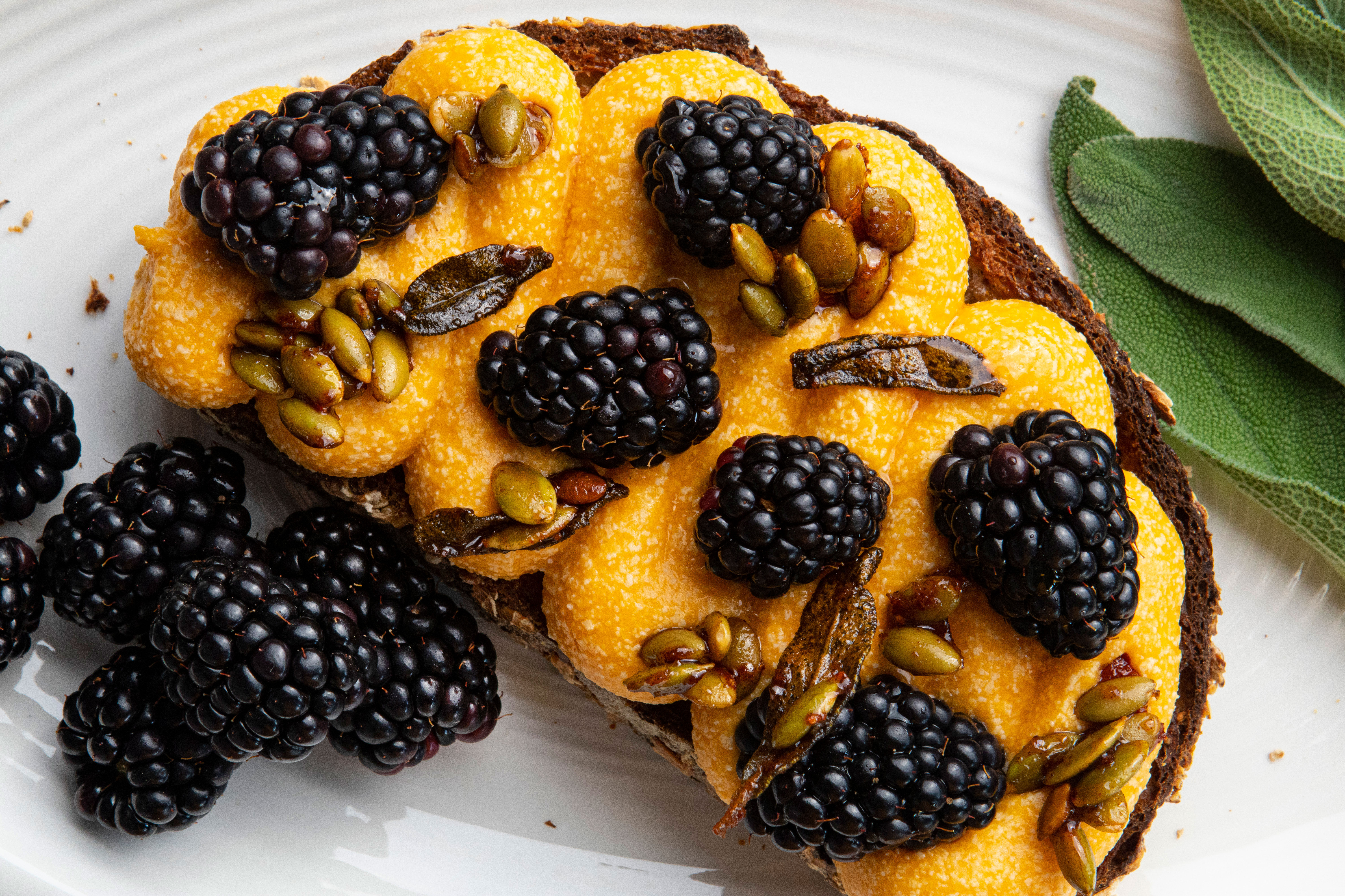 Blackberry Pumpkin Ricotta Toast