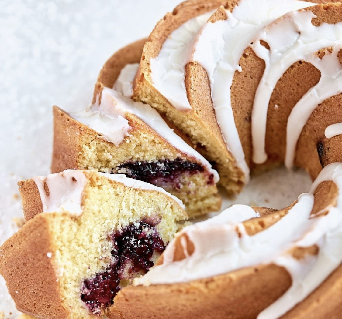 Blackberry orange vanilla pound cake