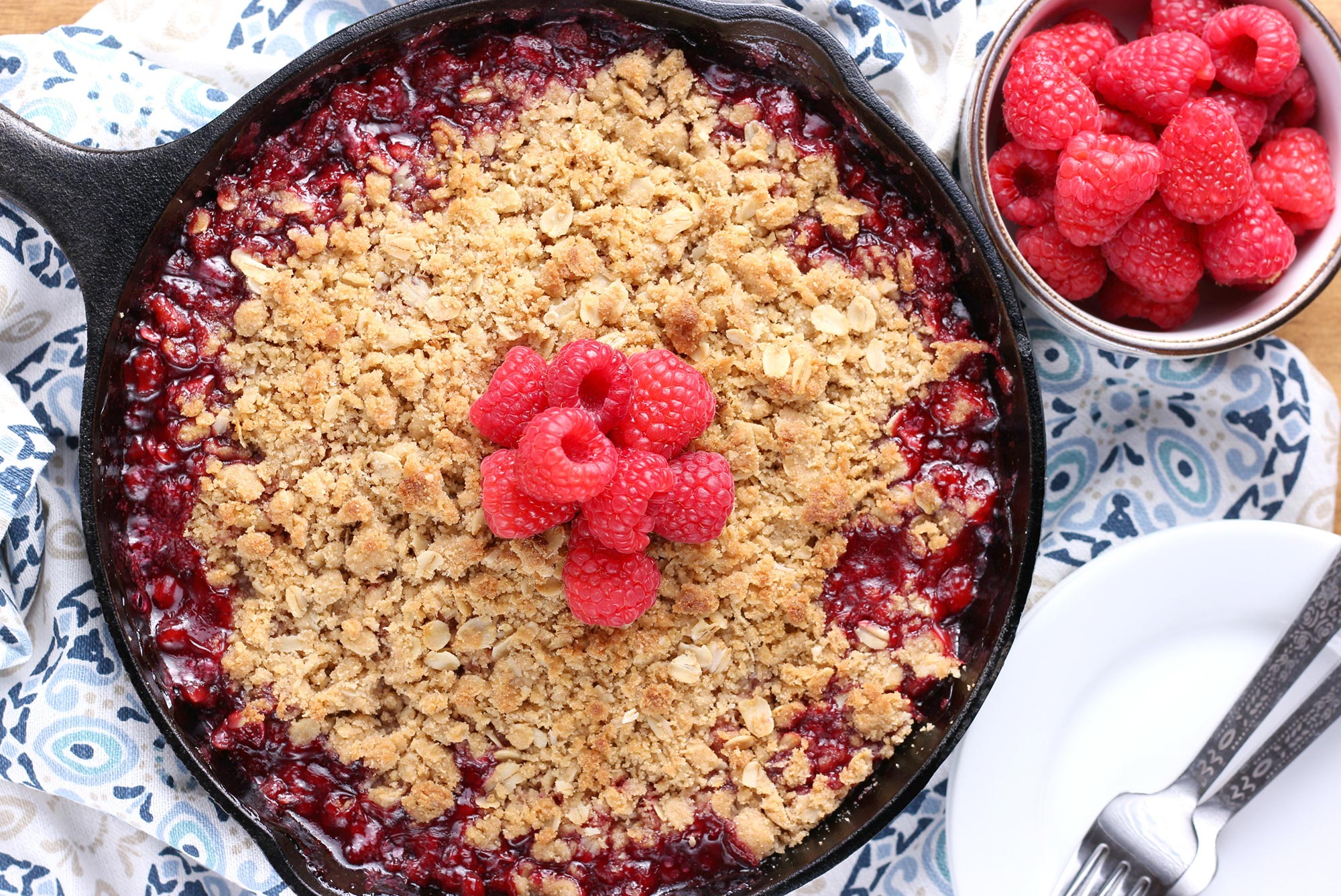 Grilled skillet raspberry crsip